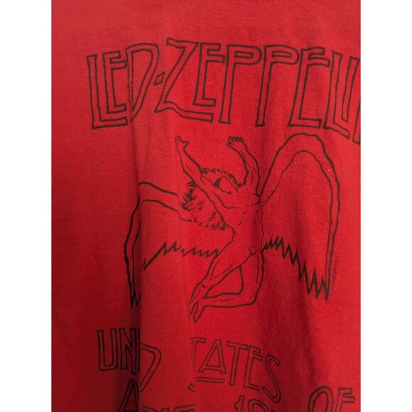 Led Zeppelin Vintage Concert Crop Red Top Tee Size Women's Medium - Picture 2 of 3
